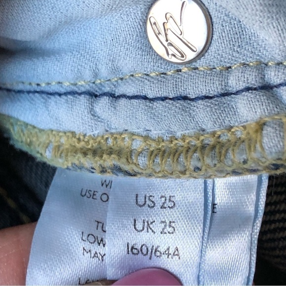 Free People We The Free Sequoia Blue Chewed Hem Straight Size 25 - Picture 6 of 10